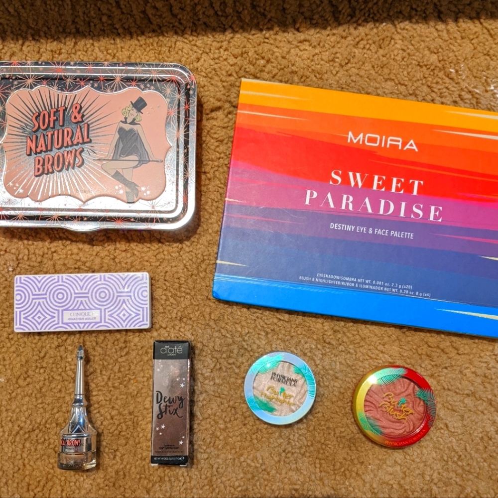Benefit Brow Kit, Eyeshadow, Blush, Highlighter